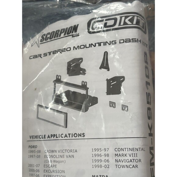 XScorpion Car Stereo Mounting Dash Kit FM-K9510P- For Ford/Lincoln/Mazda/Mercury - Picture 5 of 6